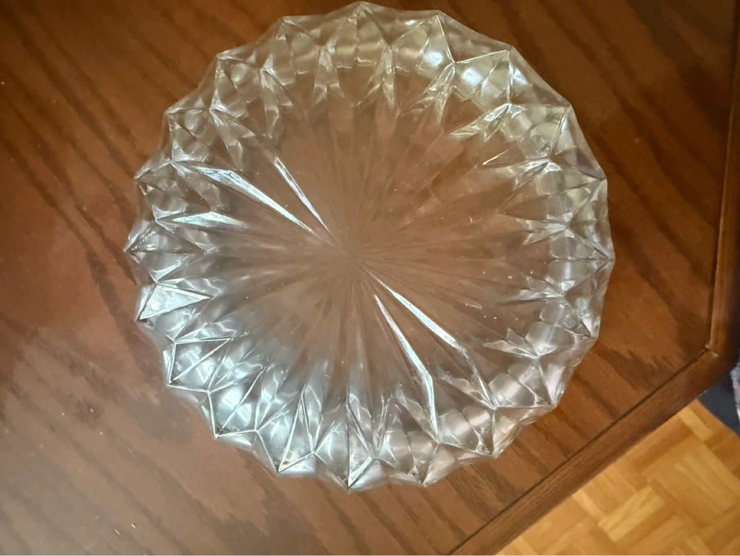 Glass serving dish with silver rim - photo 4