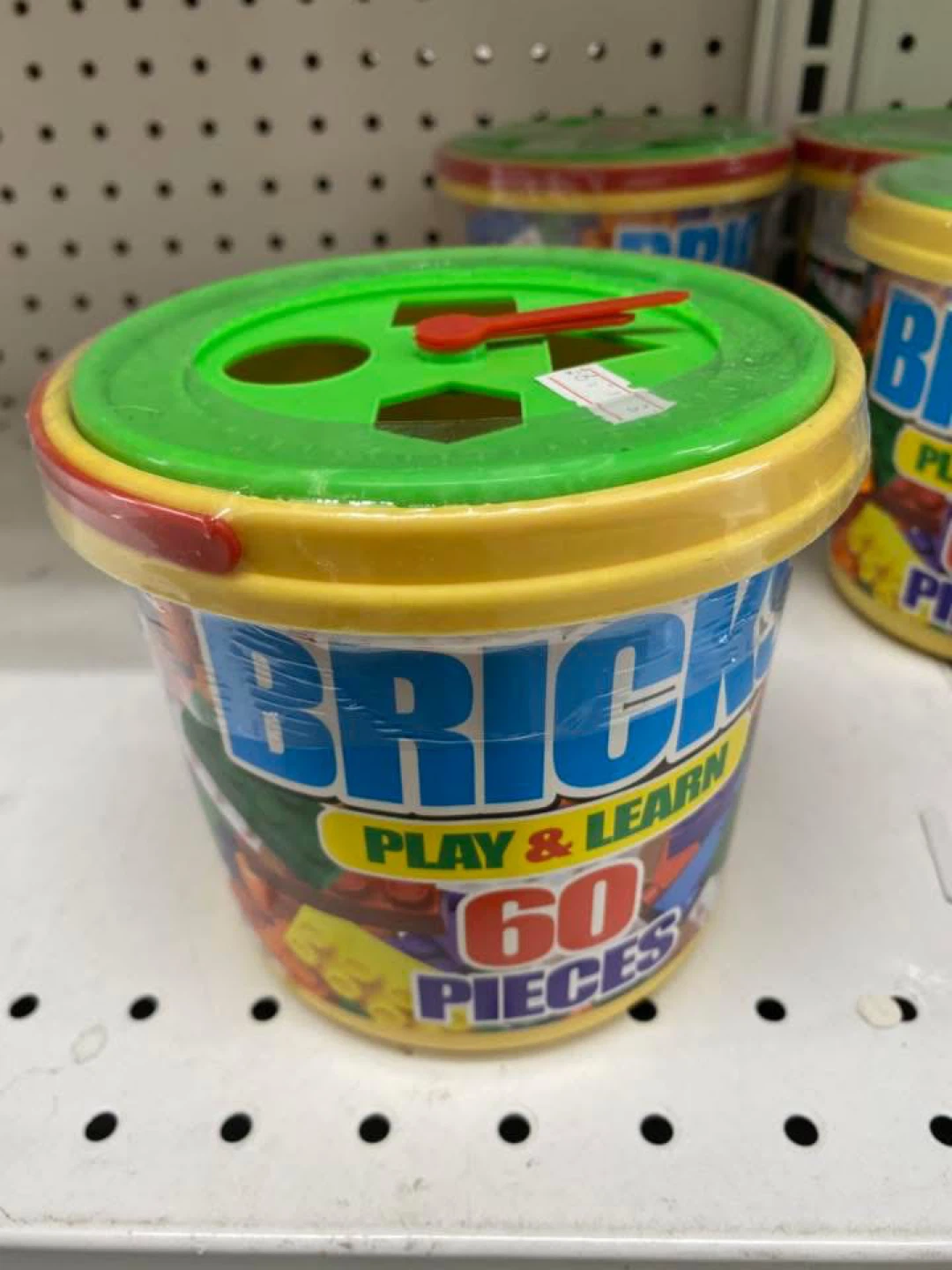 Brick Play & Learn 60 Pieces Bucket Toy