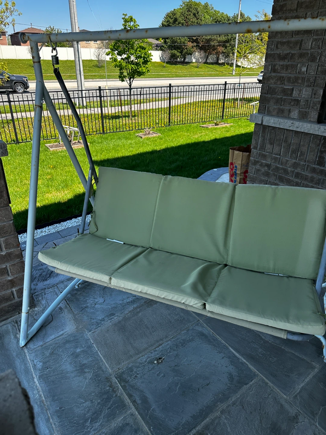3-Seater Patio Swing with Cushions - photo 4
