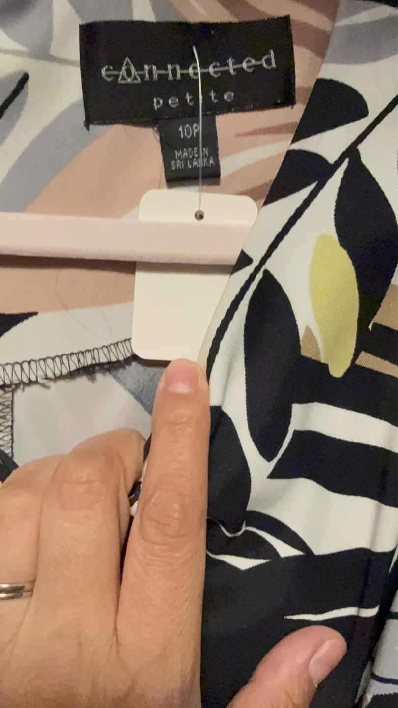 Connected Petite Women's Sleeveless Leaf Print Dress Size 10P - photo 3