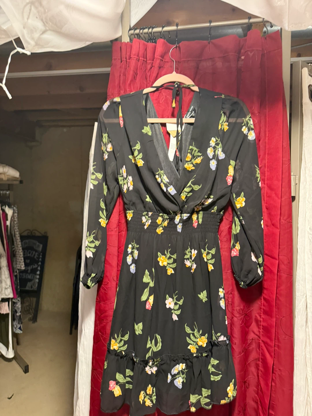 Prettywear Black Floral Print Mini Dress - photo 2