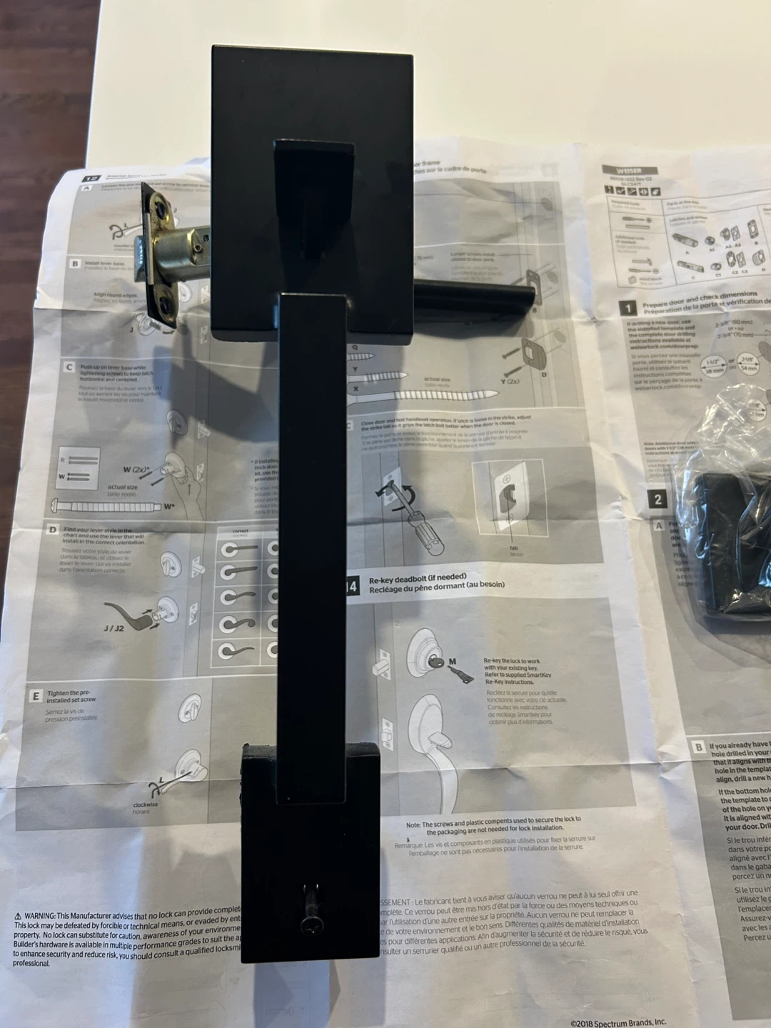 Weiser Black Square Door Handle Lockset