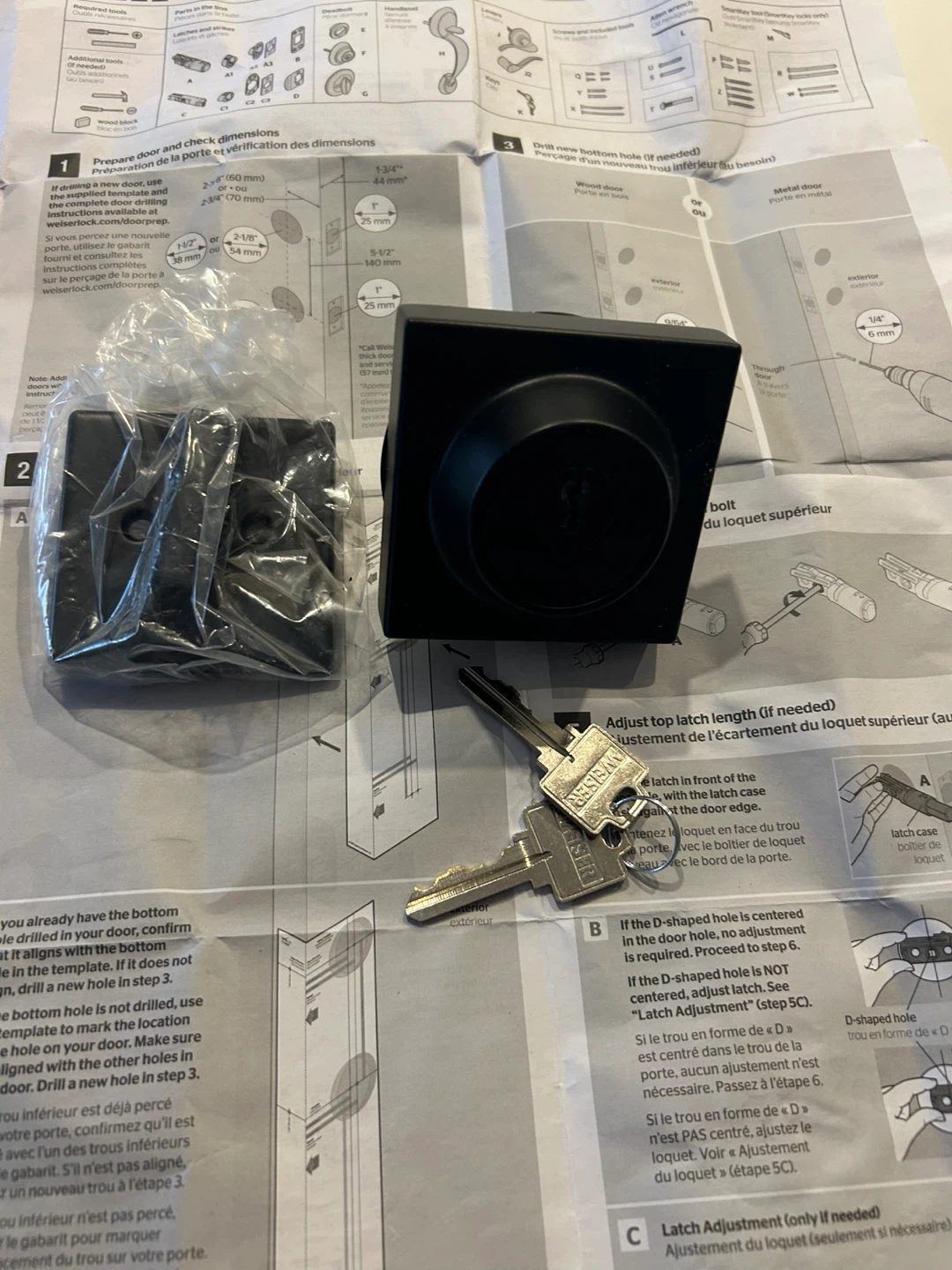 Weiser Black Square Door Handle Lockset - photo 4