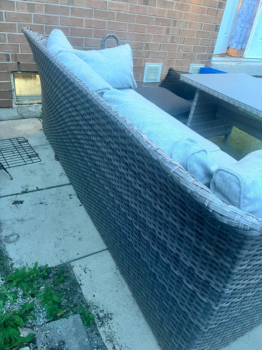 Wicker patio set with sofa and table - photo 2