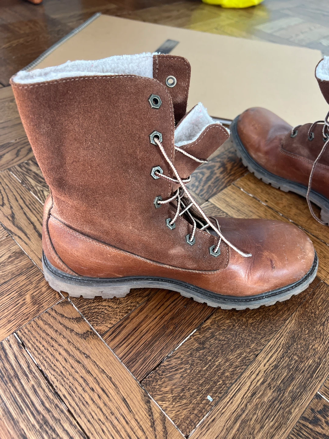 Timberland Brown Suede & Leather Lined Winter Boots