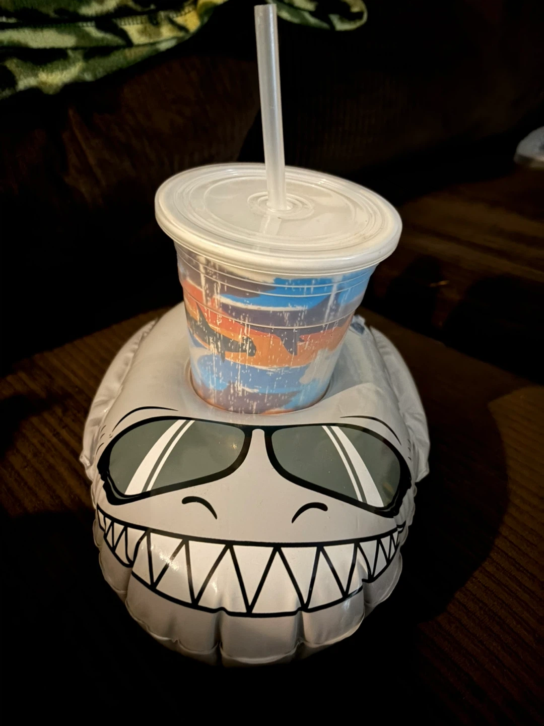 Inflatable Shark Drink Holder with Cup