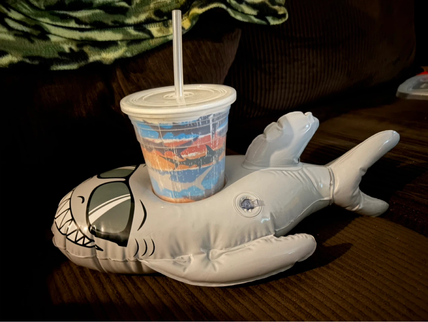 Inflatable Shark Drink Holder with Cup - photo 2