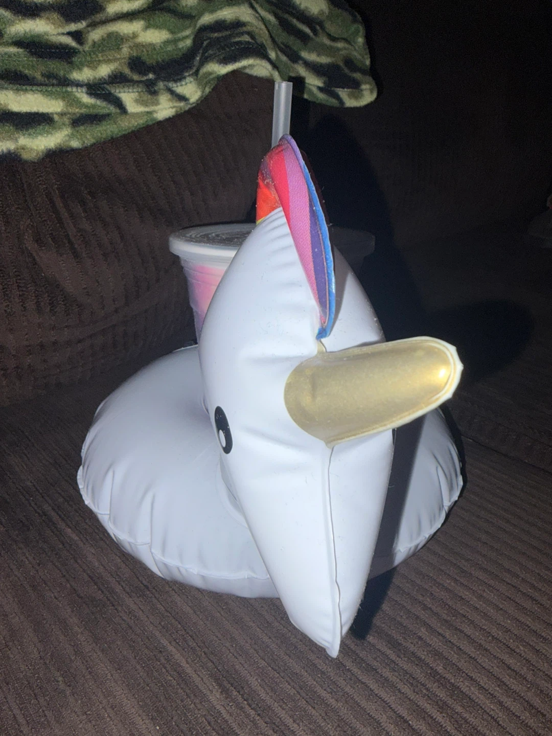Inflatable Unicorn Drink Holder with Tumbler - photo 2