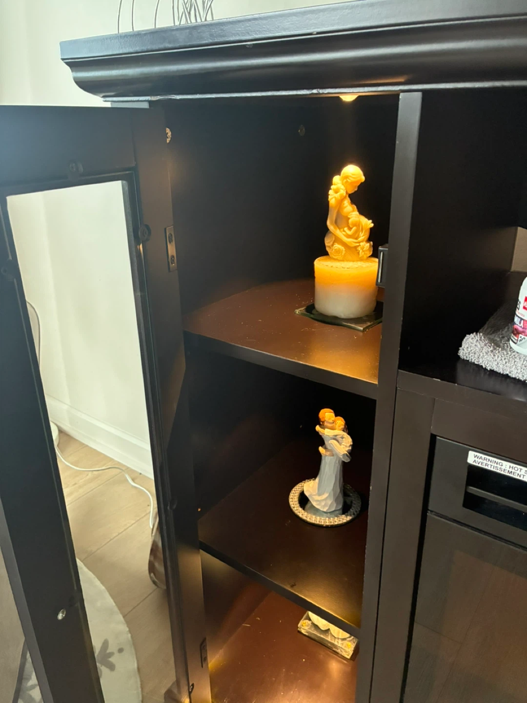 Dark Brown Electric Fireplace Entertainment Stand - photo 3