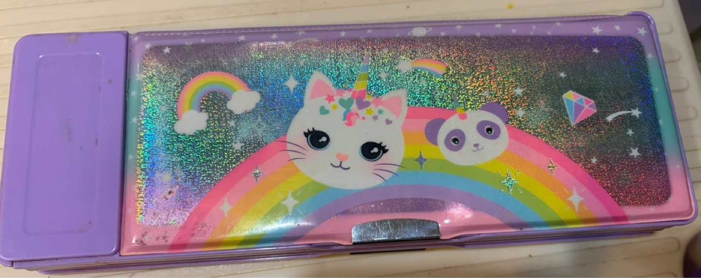 Purple Unicorn Cat & Panda Pencil Case with Calculator - photo 2