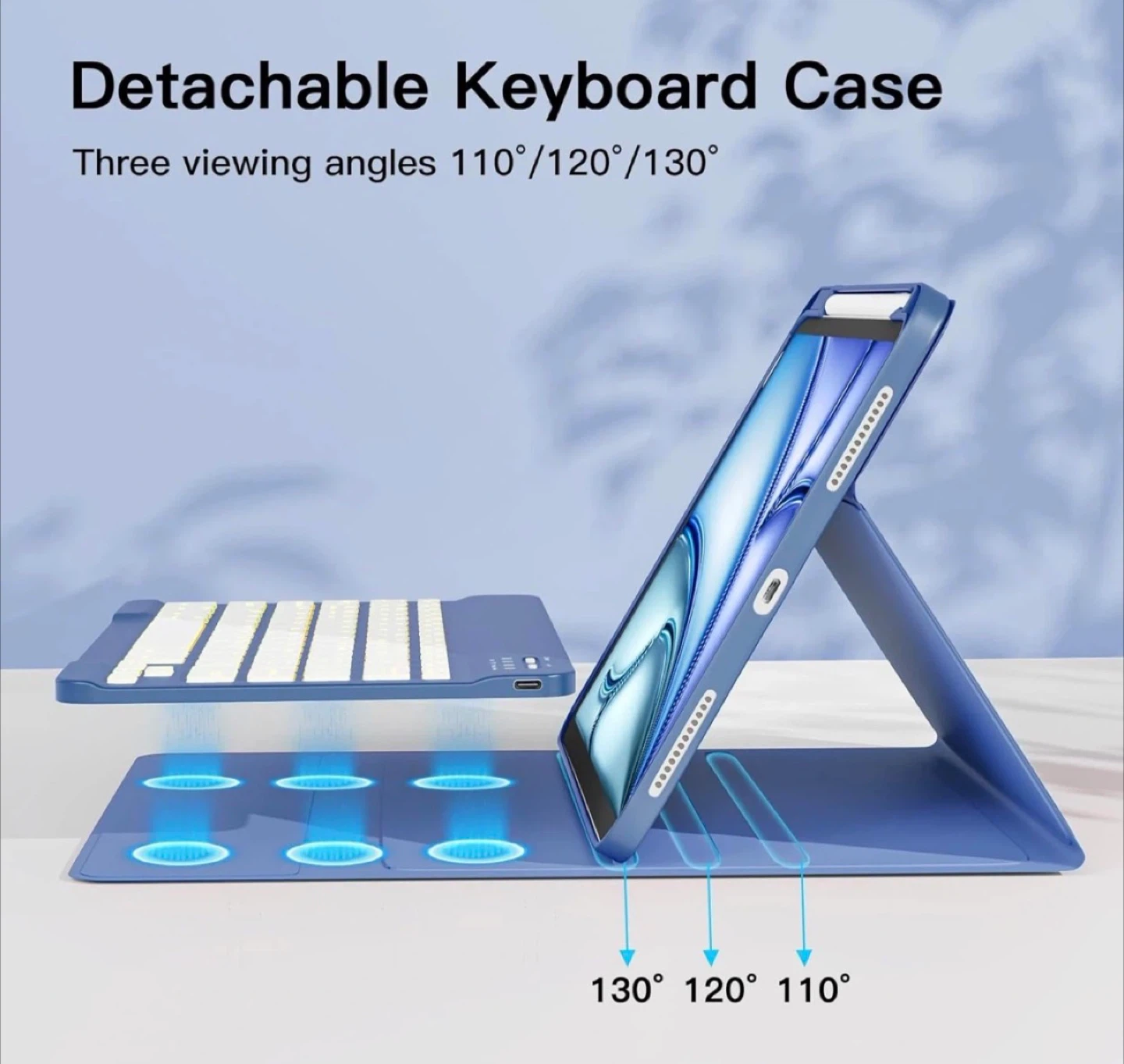 iPad Air 11” Case with Keyboard + Mouse M3/M2 (Blue) - photo 5