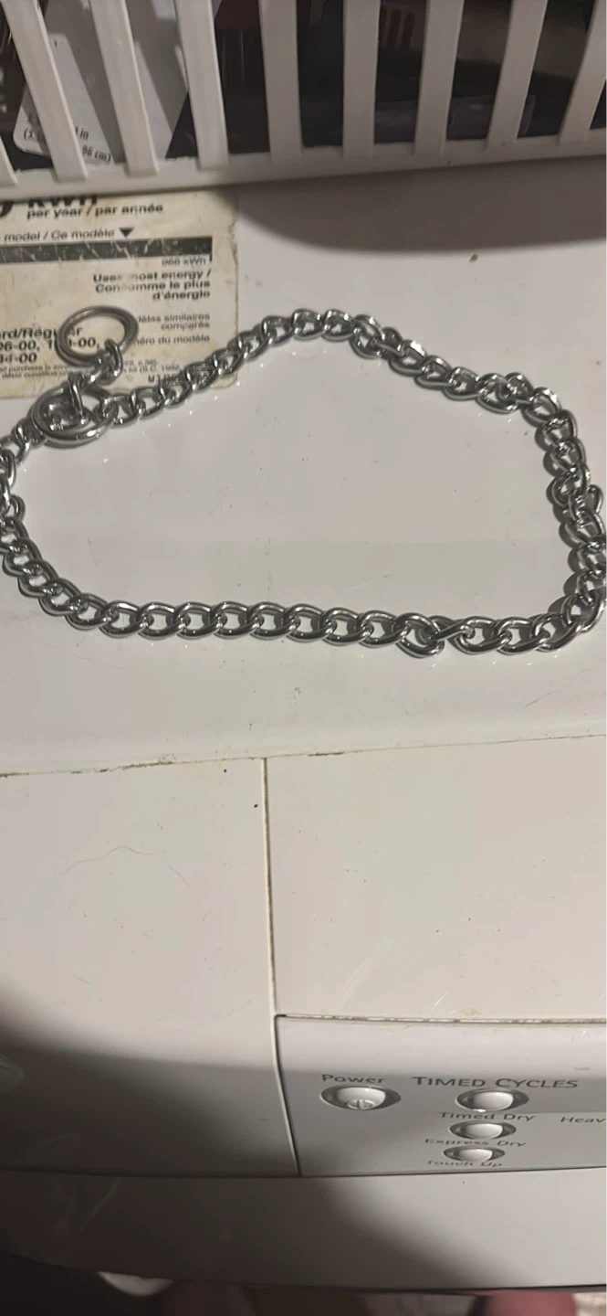 Silver chain with clasp and ring