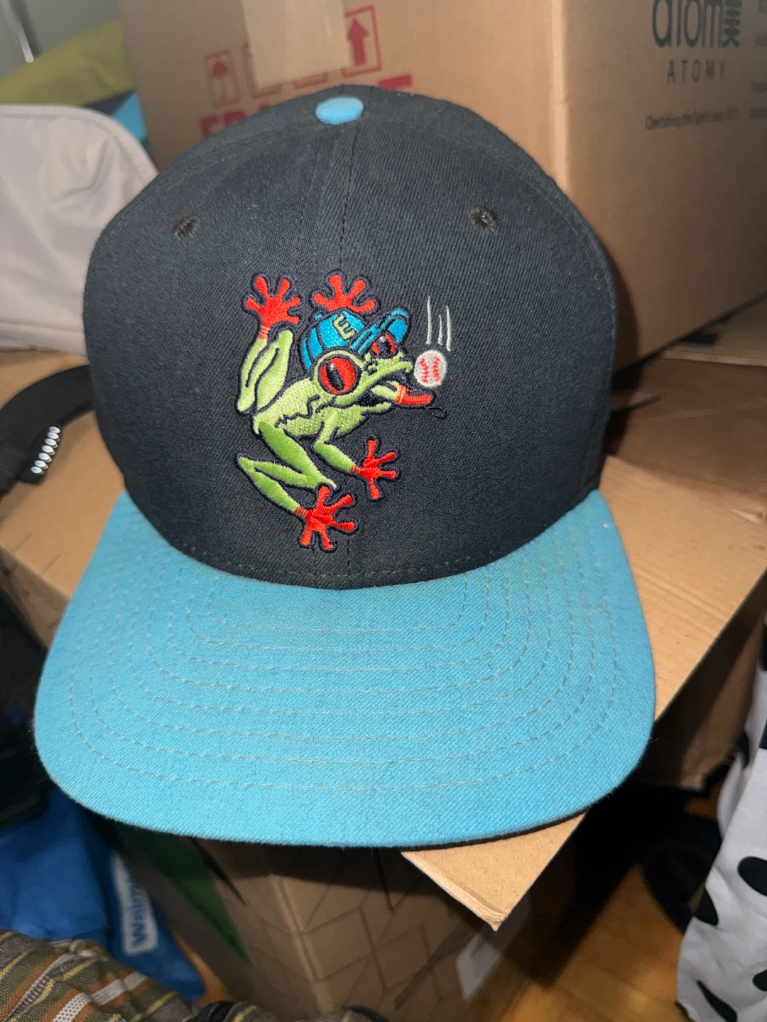 New Era Baseball Cap - Black/Blue Frog Graphic