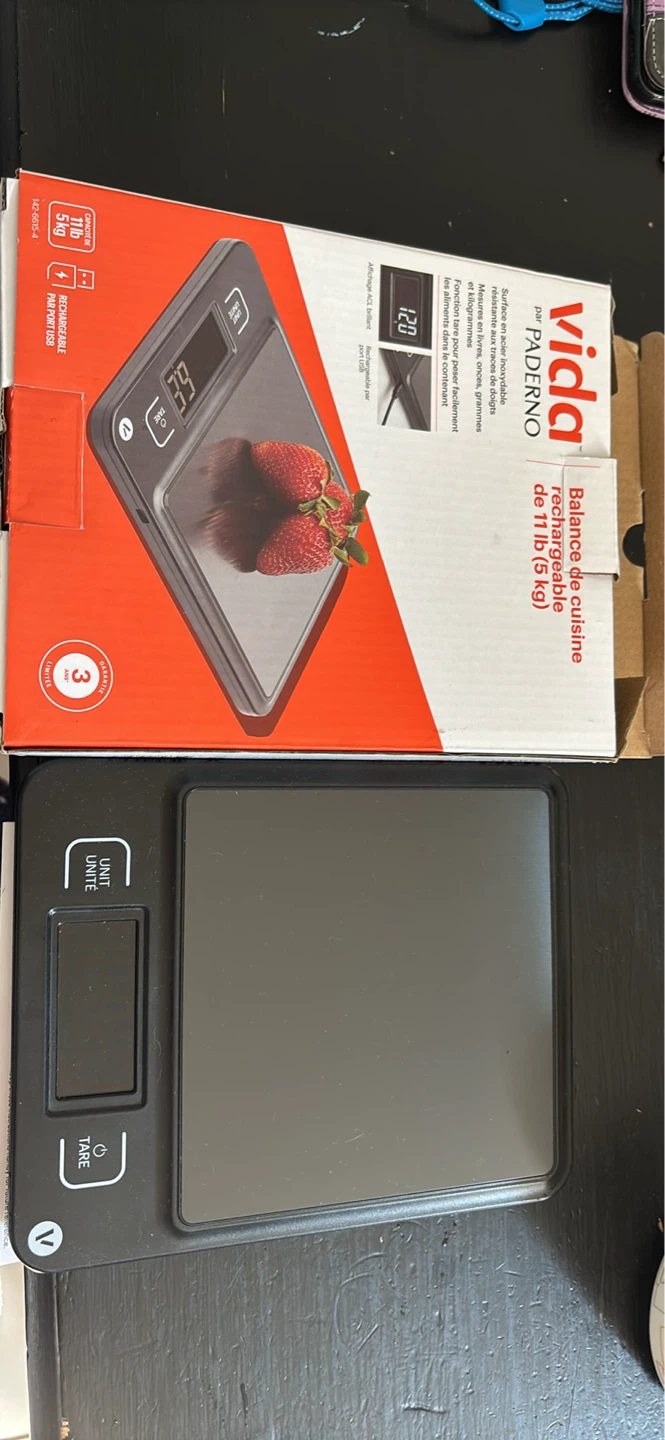 Vida by Paderno Rechargeable Kitchen Scale