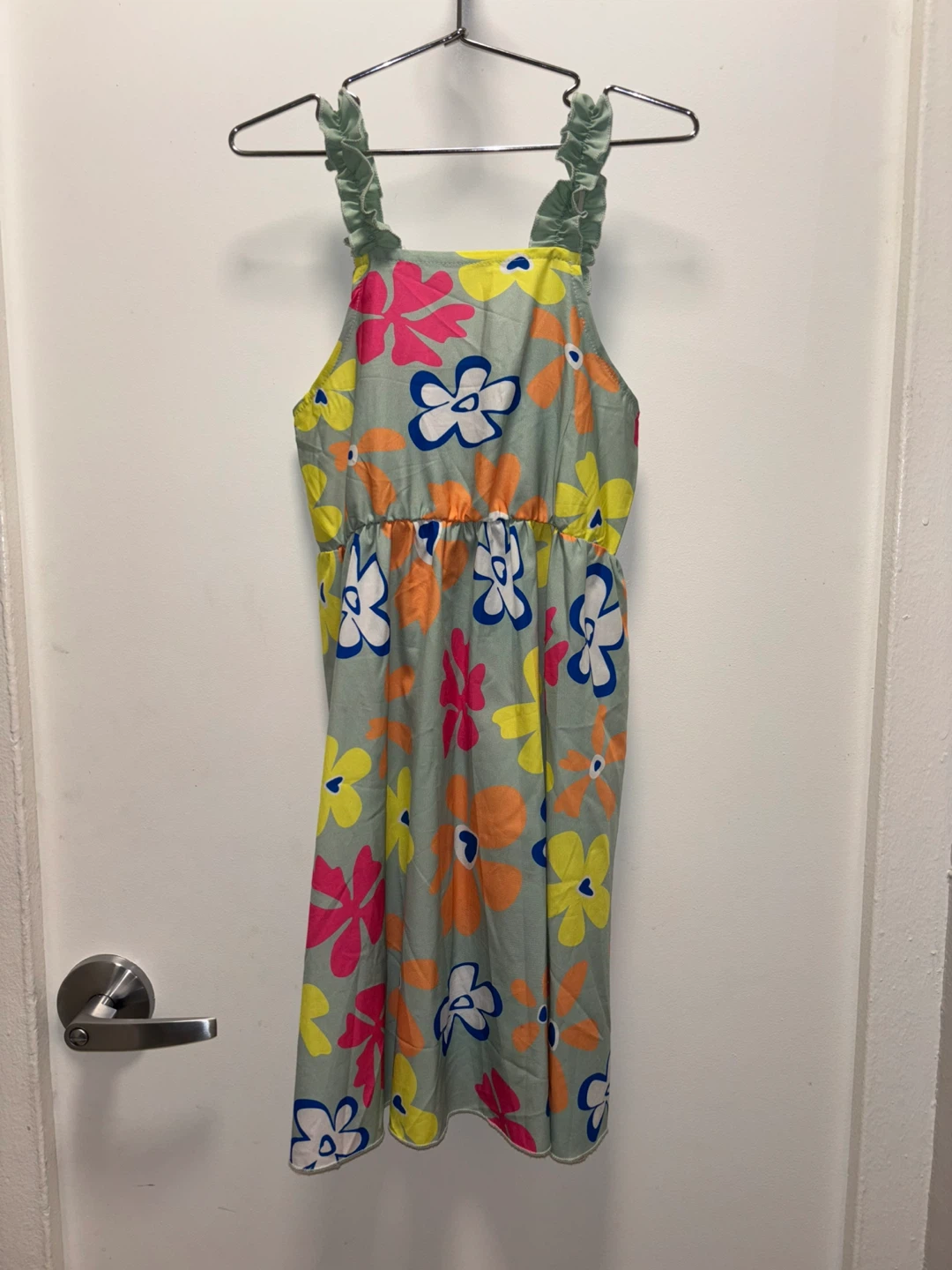 SHEIN Girls Floral Ruffle Strap Dress Size 11Y