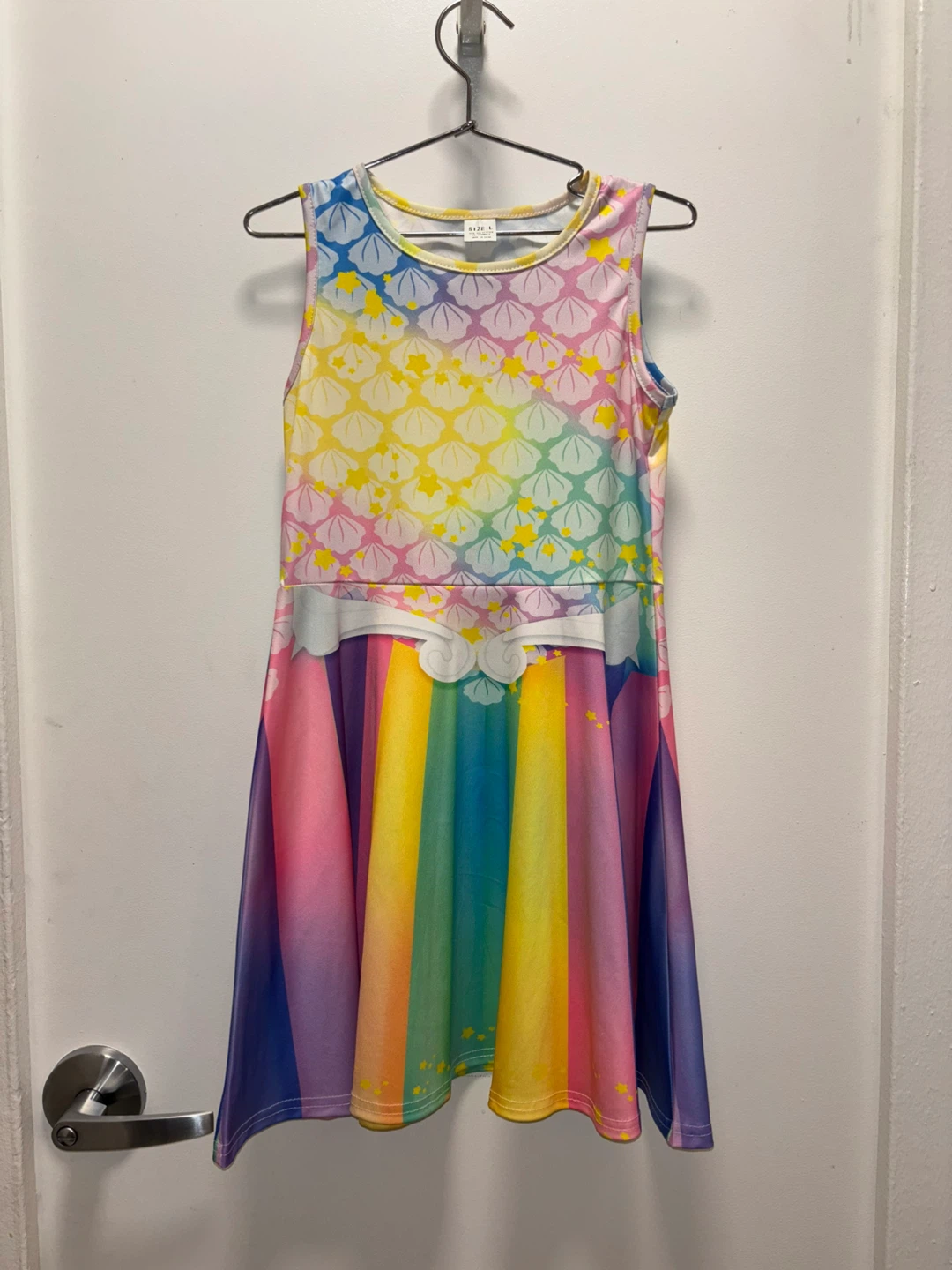 Girls Rainbow Mermaid Tail Dress Size L