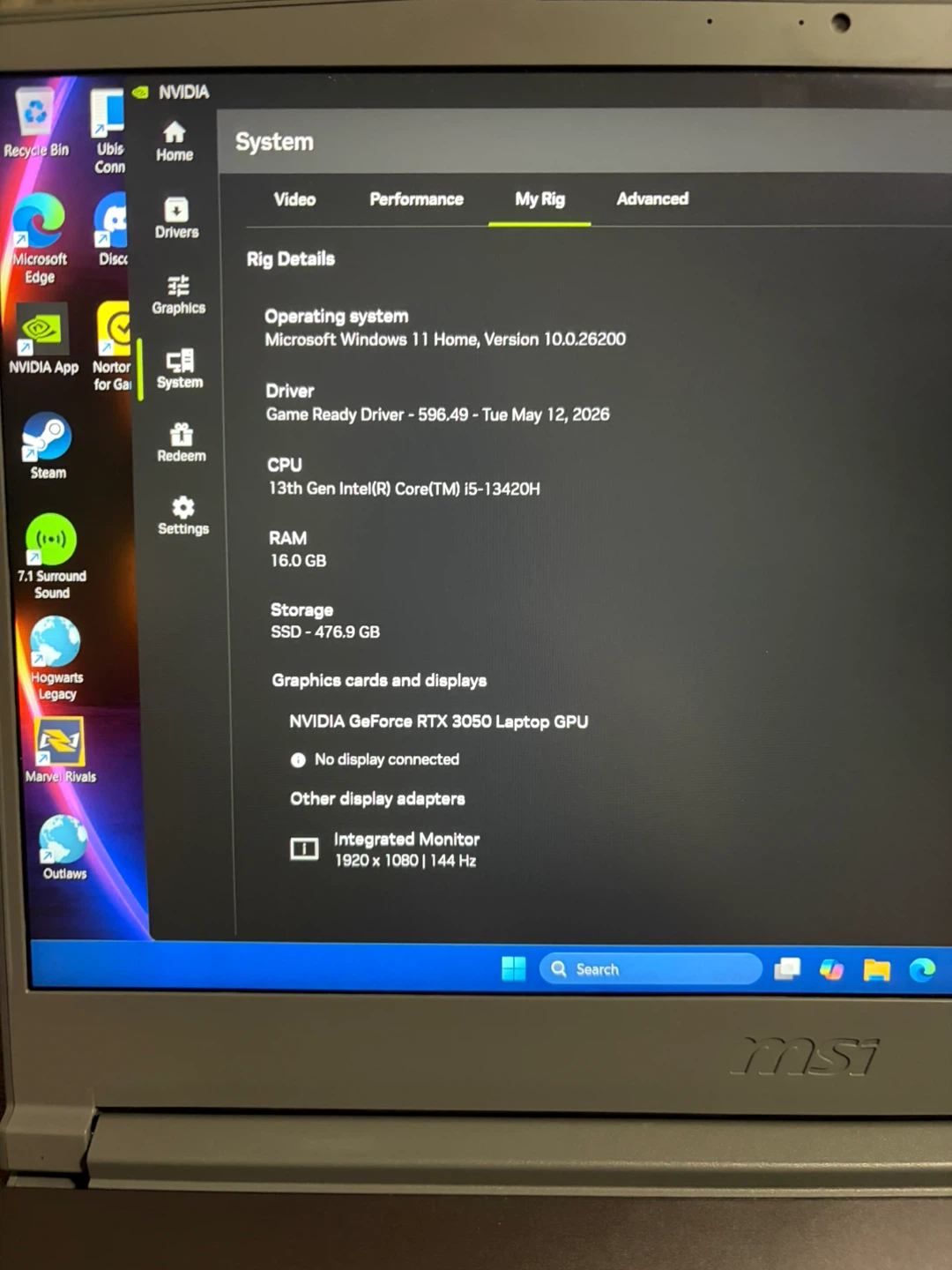 MSI Gaming Laptop - photo 4