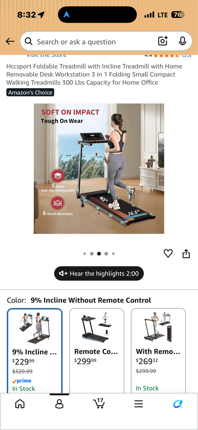 Hccsport Foldable Treadmill with Incline Desk Workstation - photo 2