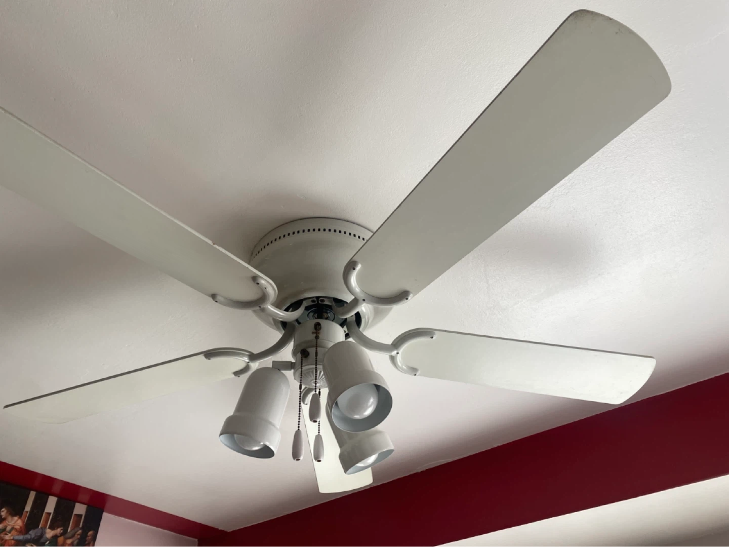 White 5-Blade Ceiling Fan with Lights