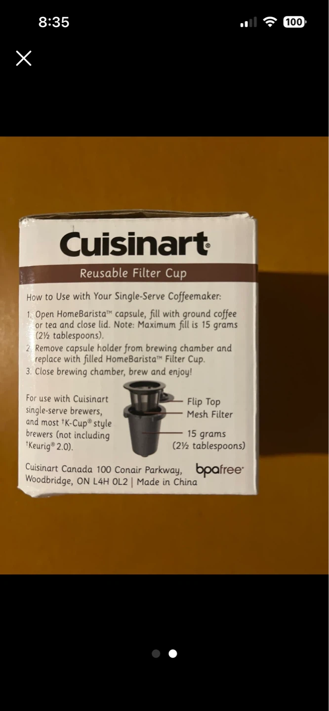 Cuisinart HomeBarista Reusable Filter Cup - photo 2