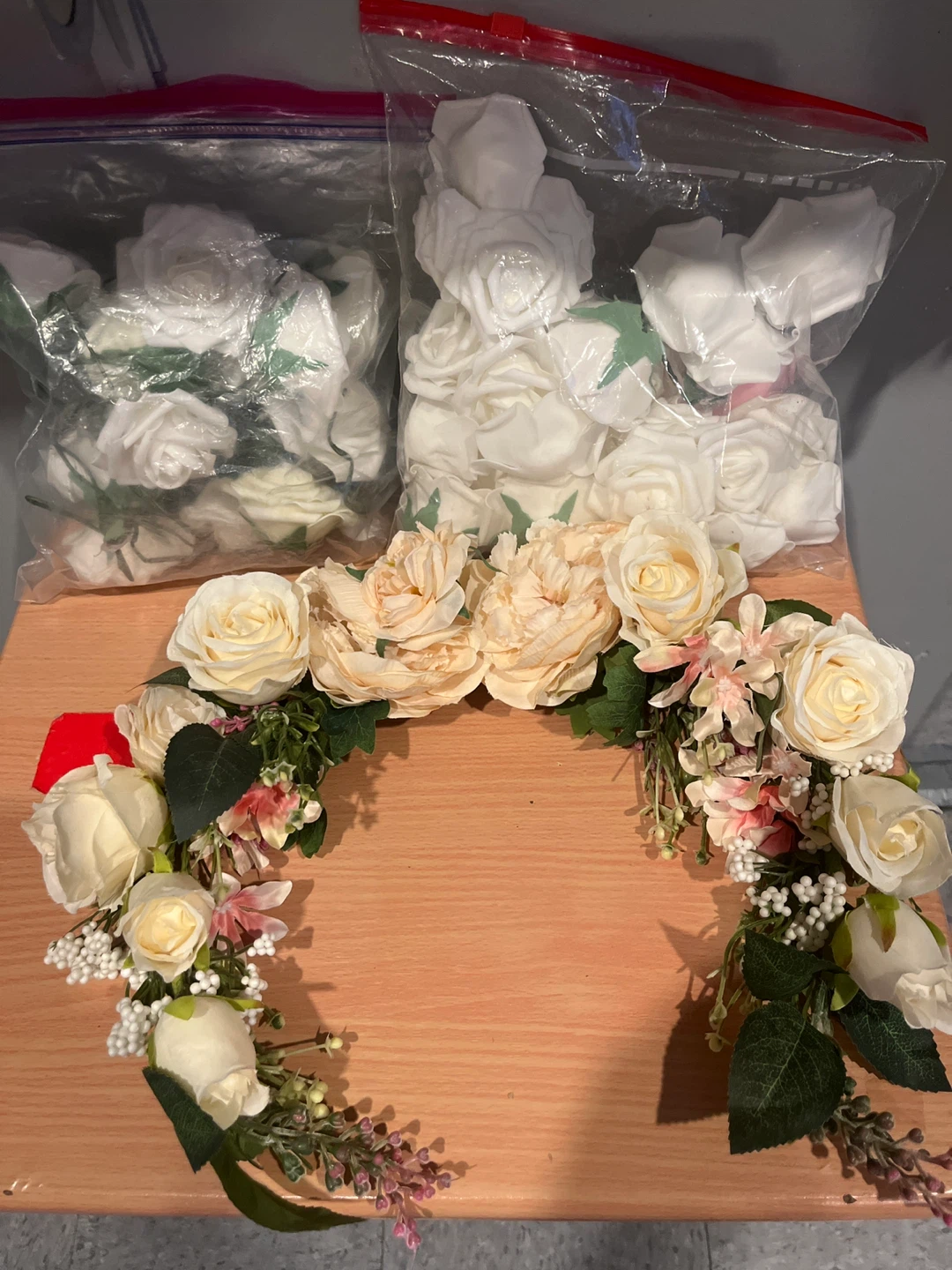 Artificial Rose Flower Garland & Bulk Craft Roses
