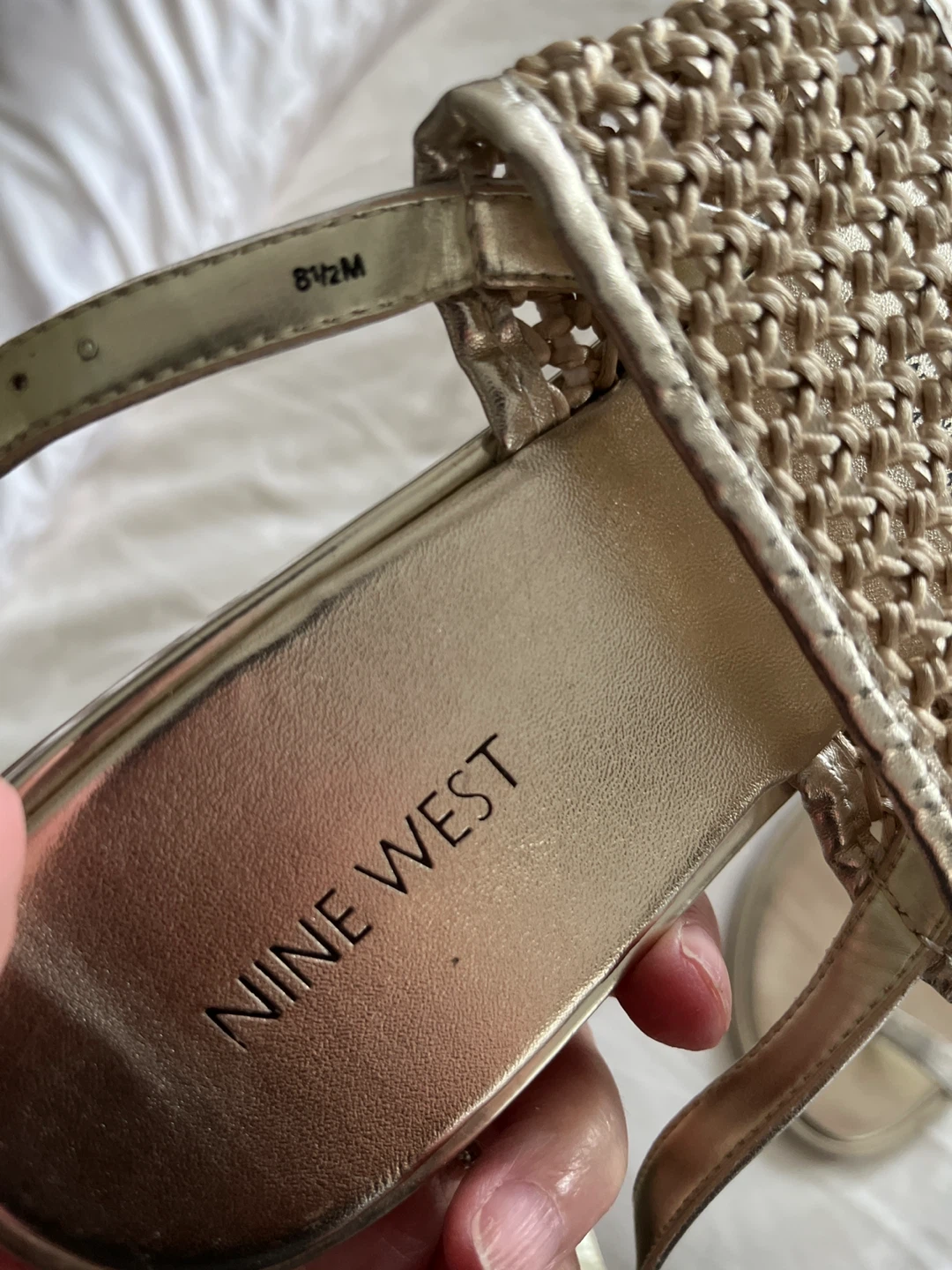 Nine West Gold Woven Strap Sandals - Size 8.5 - photo 5