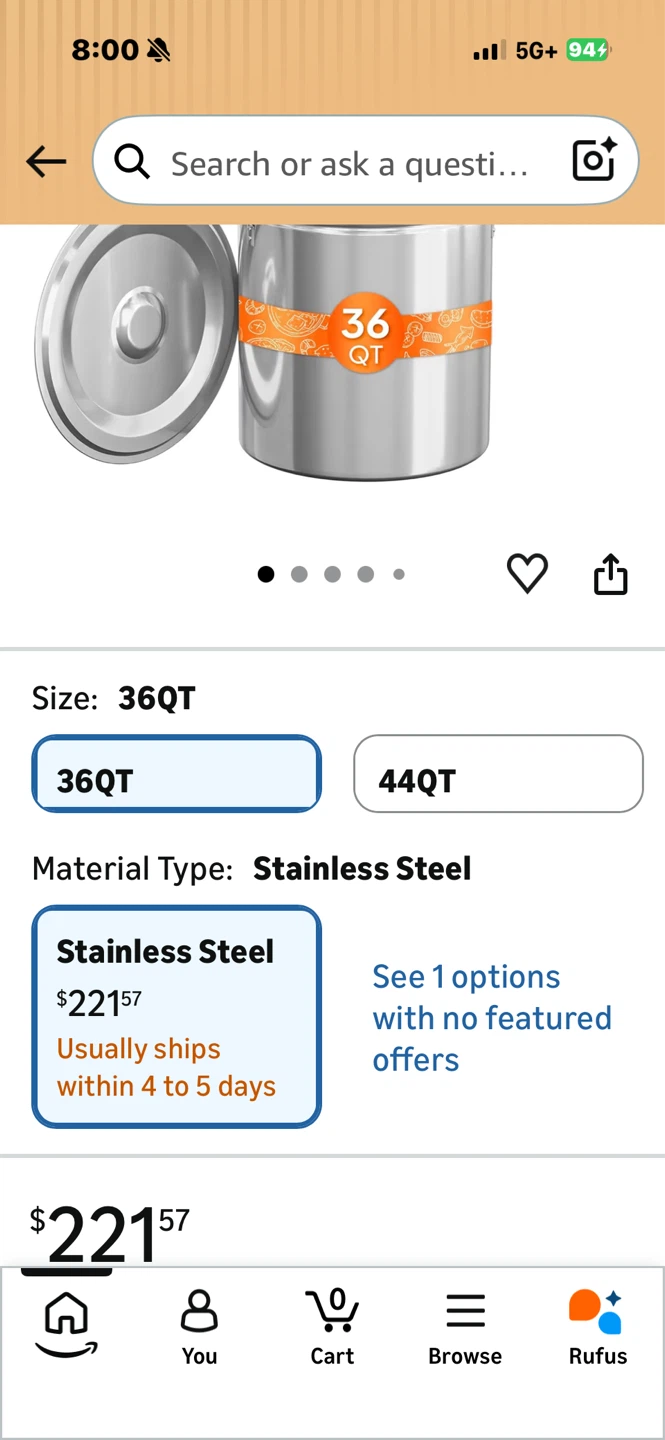 ROVSUN 36QT Stainless Steel Boil Pot - photo 5