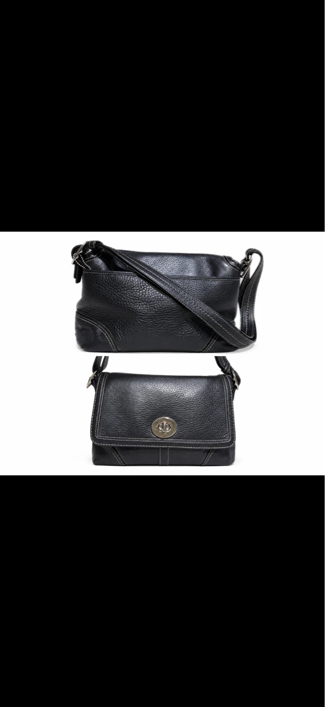 Coach Black Leather Shoulder Bag