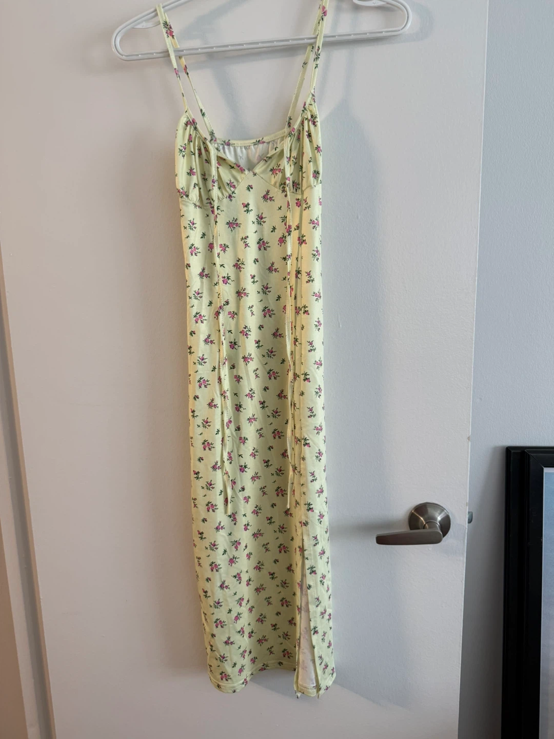 Yellow floral slip dress