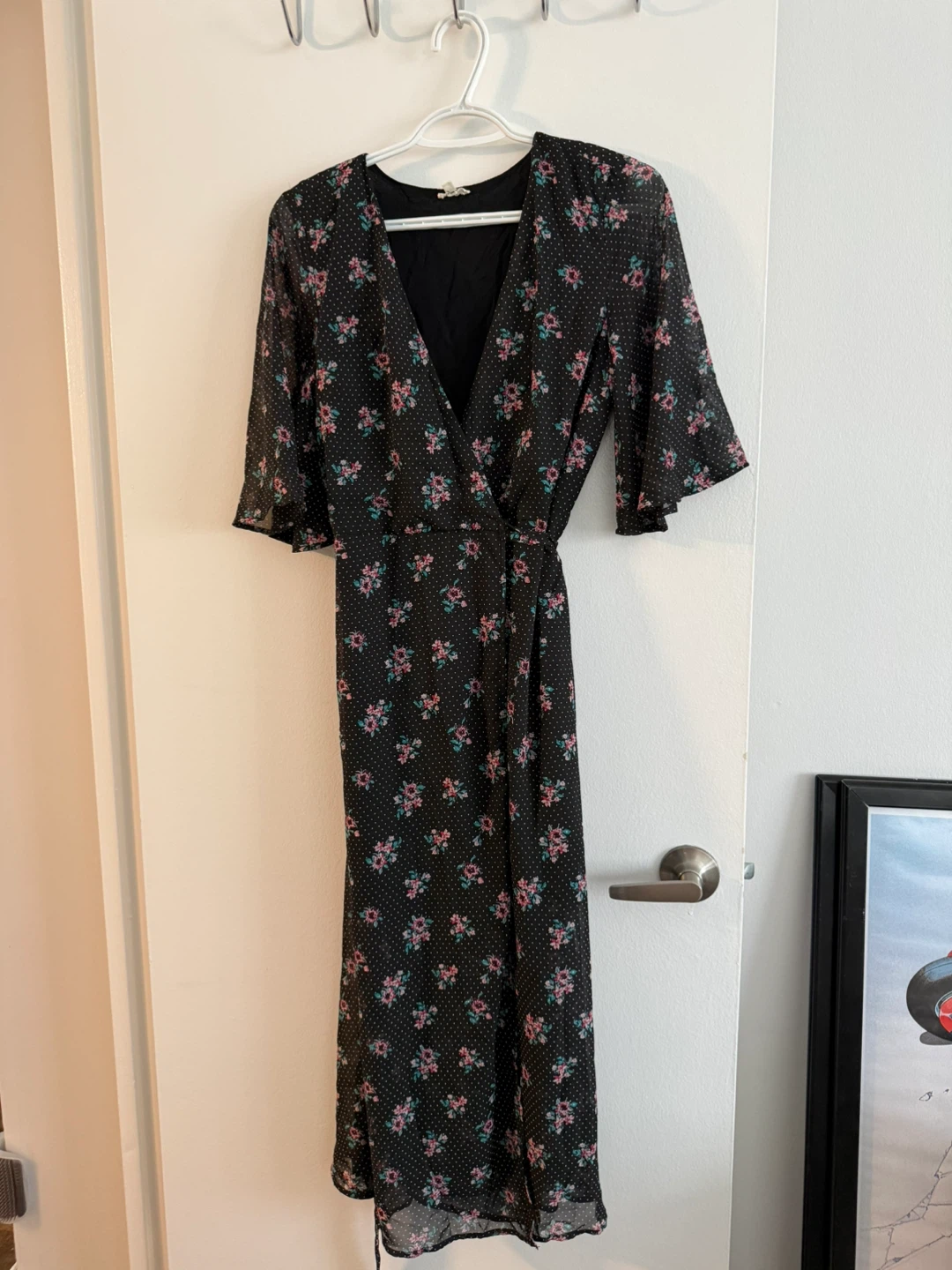 En Creme Women's Floral Wrap Dress Size S