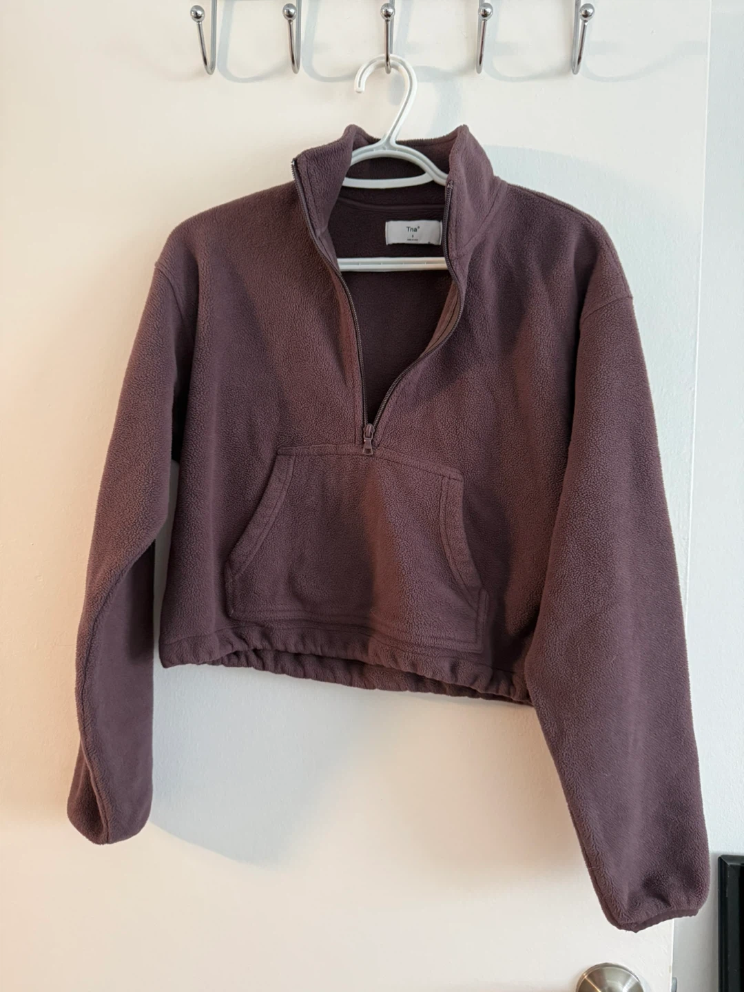 Tna Fleece Cropped Pullover Sweater Size S