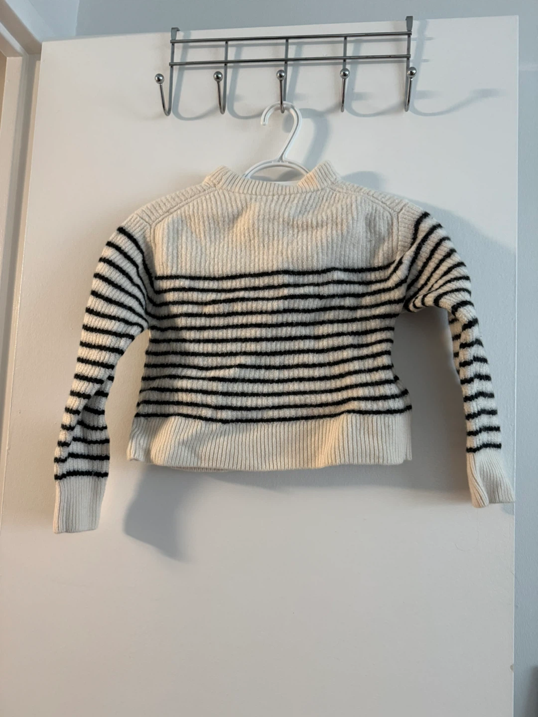 Wilfred Cream & Black Striped Merino Wool Blend Sweater - Size S - photo 2