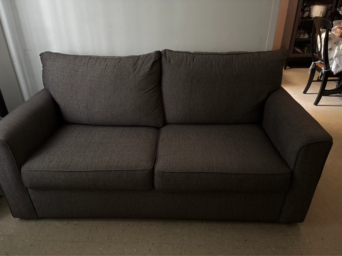 Dark Gray Fabric Loveseat Sofa