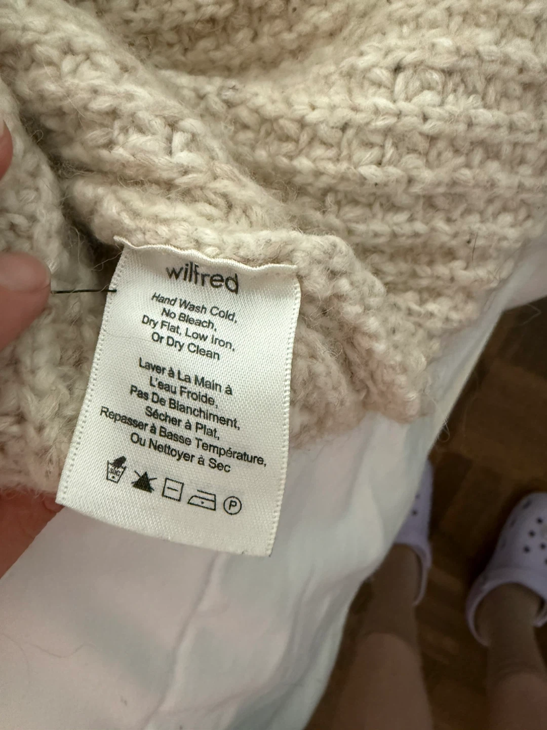 Wilfred Beige Waffle Knit Mock Neck Sweater - photo 3