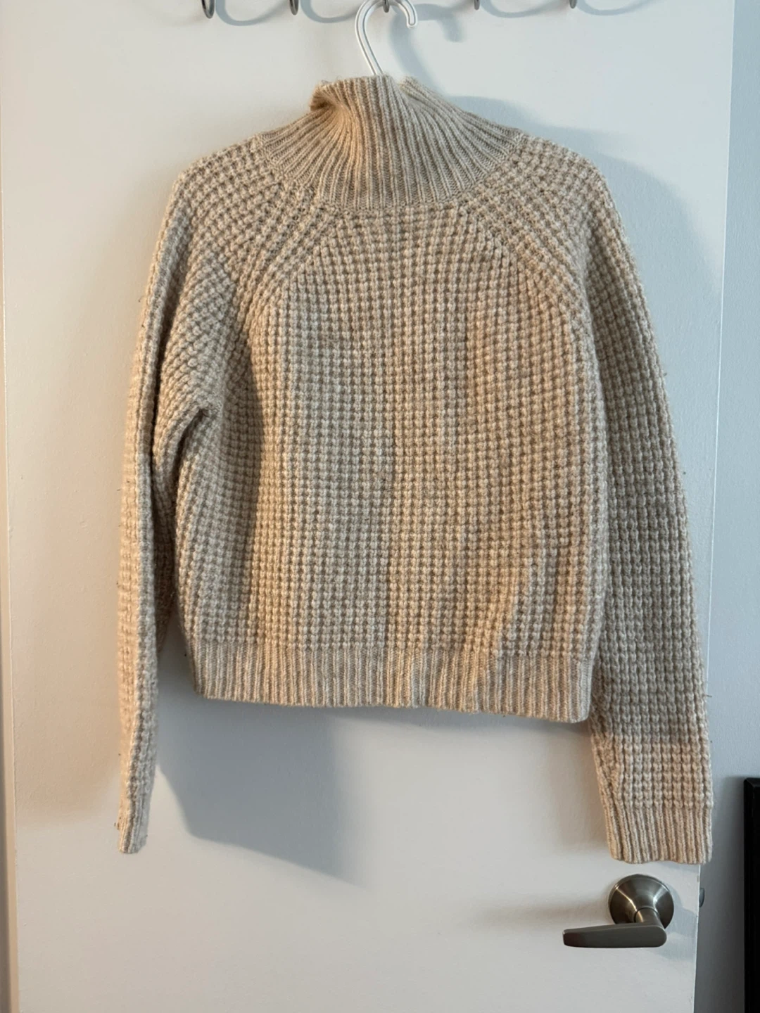 Wilfred Beige Waffle Knit Mock Neck Sweater - photo 2
