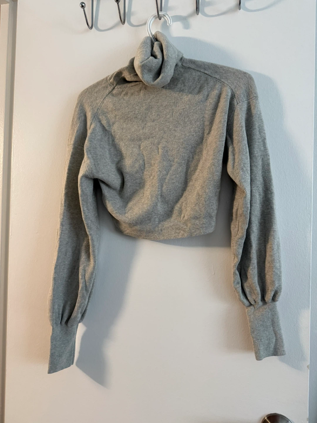 Wilfred Grey Cropped Turtleneck Sweater