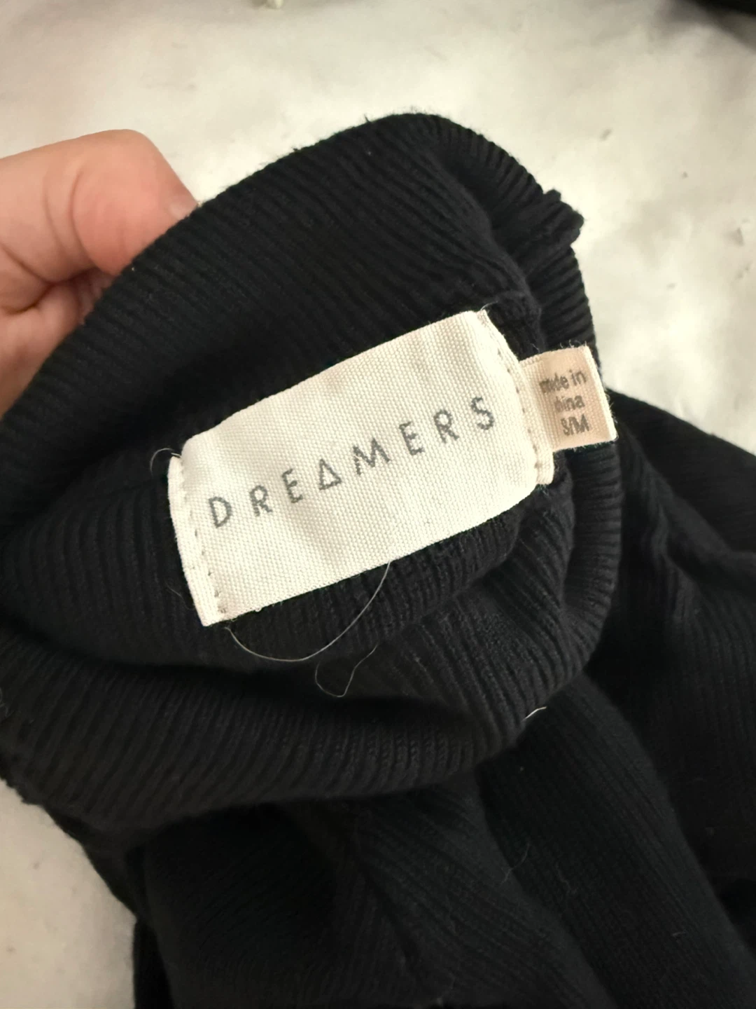 Dreamers Black Mock Neck Ribbed Top Size S/M - photo 3