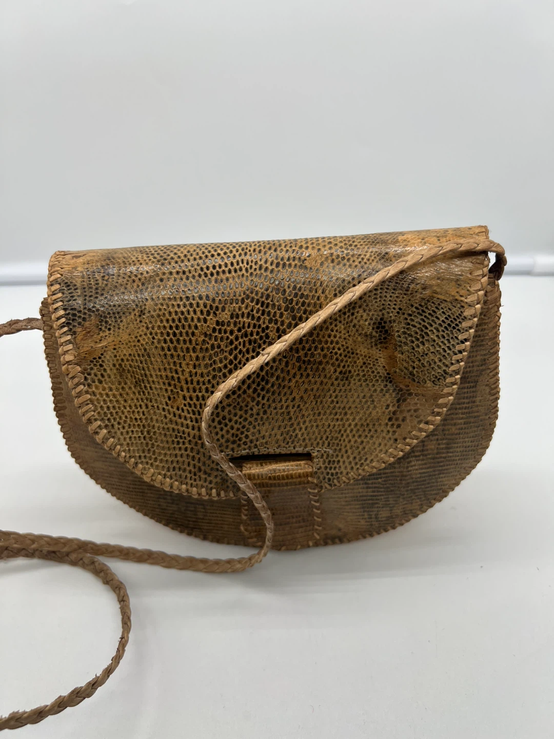 NEW HANDMADE Real Snakeskin Leather Bohemian Crossbody Bag