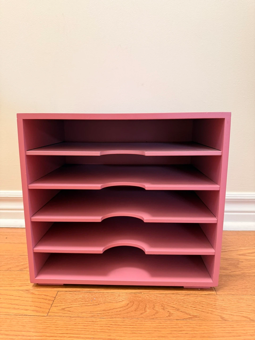 Pink Wooden 5 Tier Stationary File Desk Organizer / Shelf