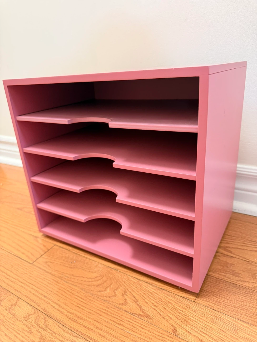 Pink Wooden 5 Tier Stationary File Desk Organizer / Shelf - photo 4