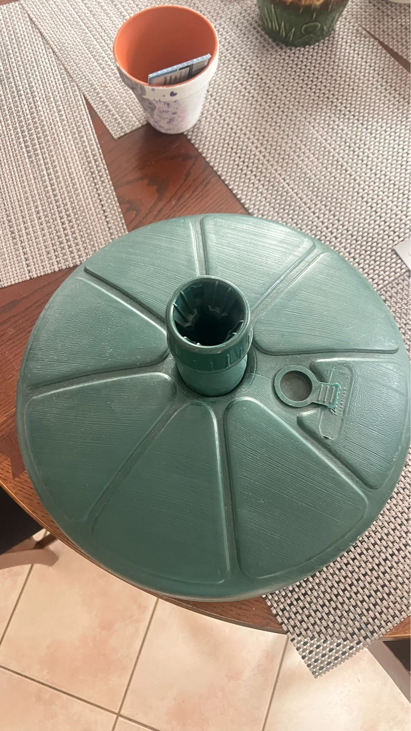 Green Plastic Patio Umbrella Base Stand