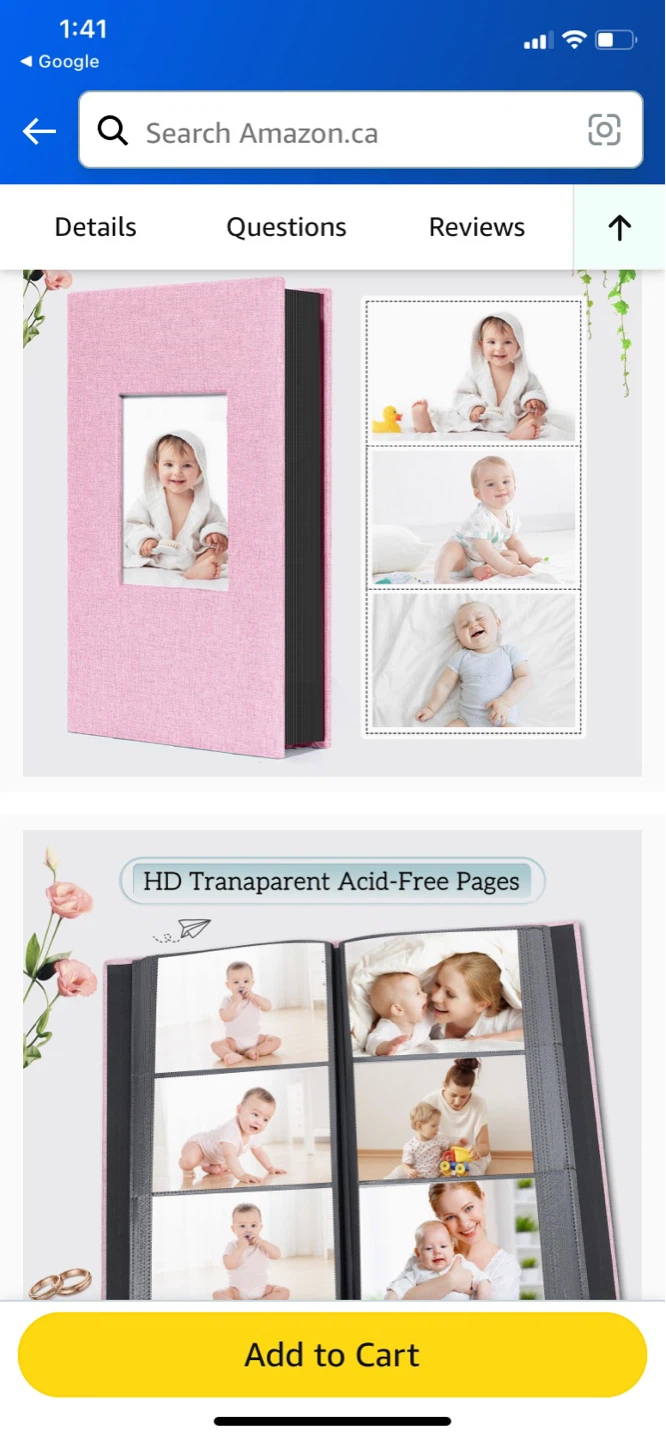 Pink Linen Photo Album with Frame - photo 3