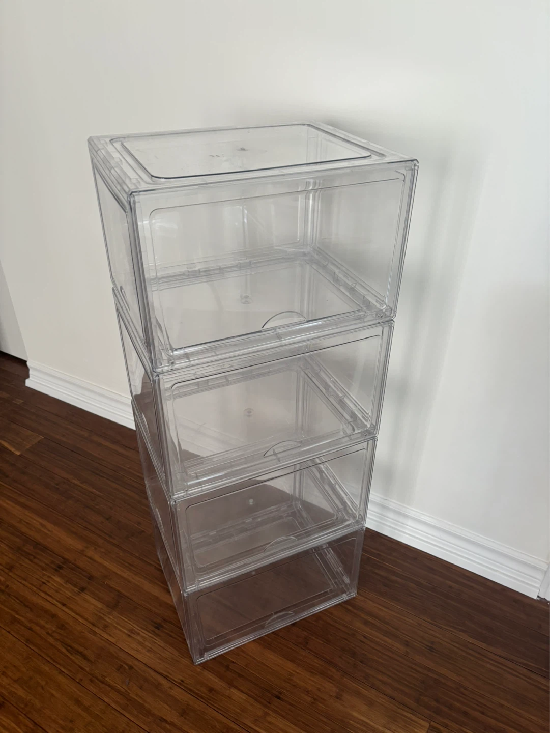 Stackable Clear Storage Boxes (Set of 4) - photo 2
