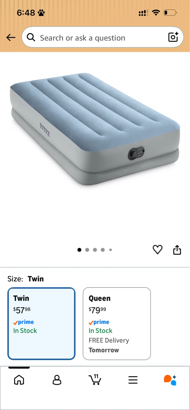 Air Mattress with Built-in USB Pump (Twin)