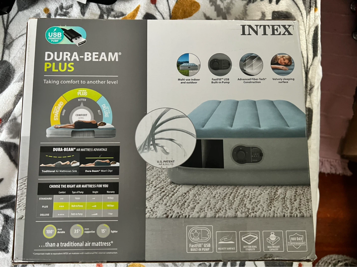 Air Mattress with Built-in USB Pump (Twin) - photo 3