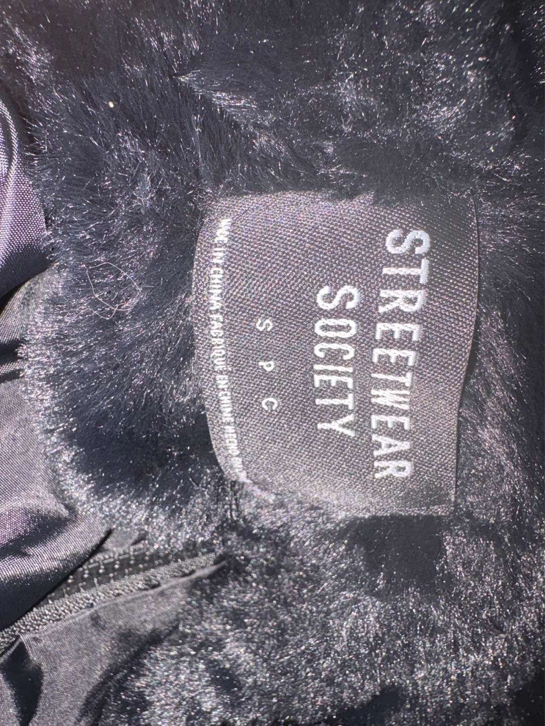 Streetwear Society Black Faux Fur Hooded Jacket - Size S - photo 2