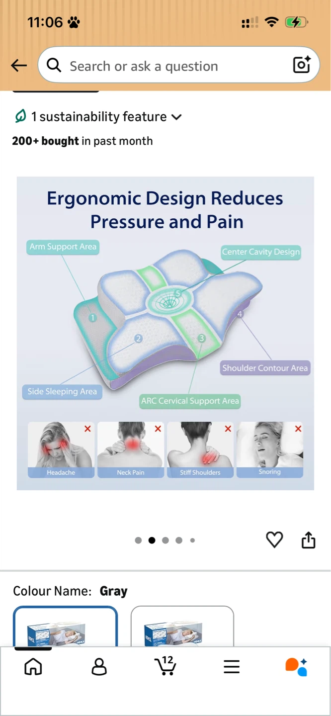 HOMCA Ergonomic Memory Foam Pillow - photo 3