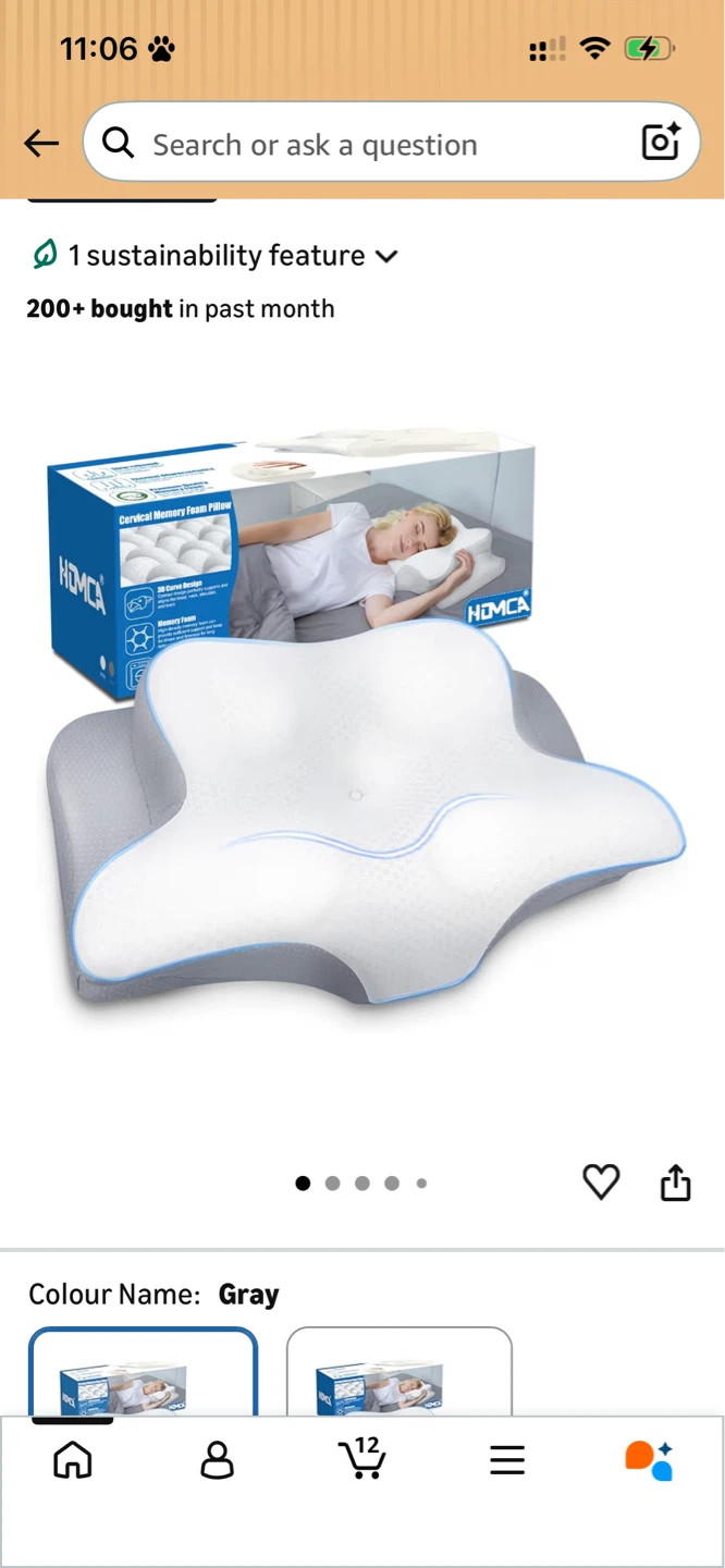 HOMCA Ergonomic Memory Foam Pillow