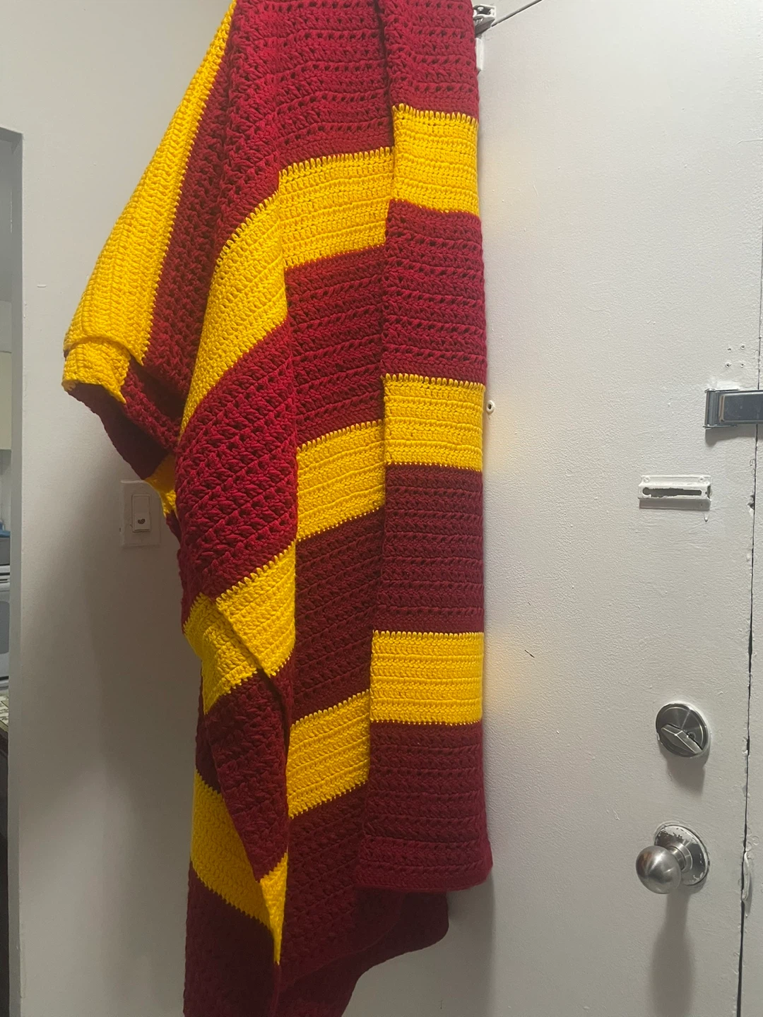 Hand-Crocheted Striped Blanket