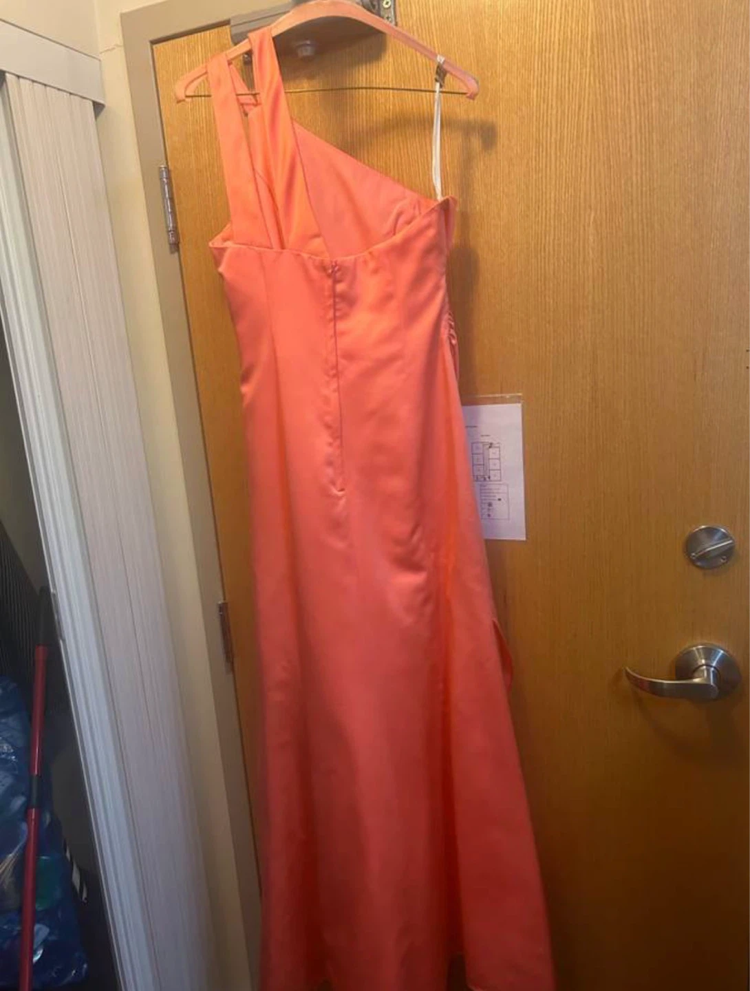 Coral One-Shoulder Bridesmaid Dress - photo 2